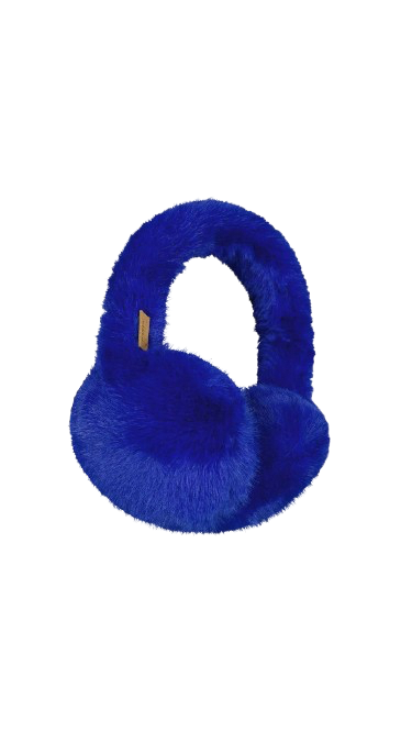 Big fur earmuffs cobalt
