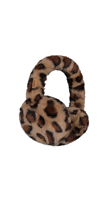 Big fur earmuffs print brown