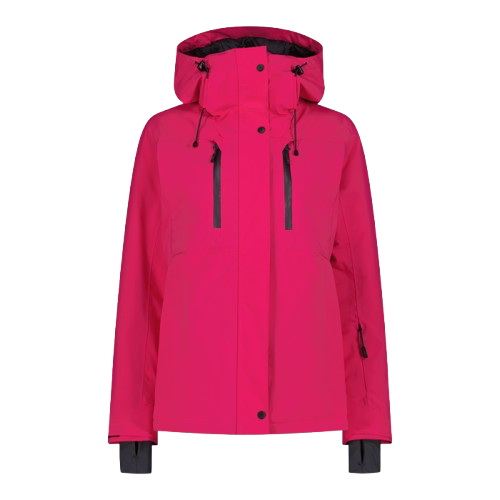 Woman jacket fix hood red carminio