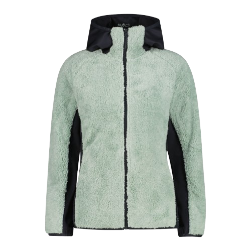 Woman jacket fix hood jade