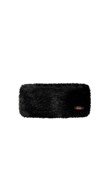 Fur headband black